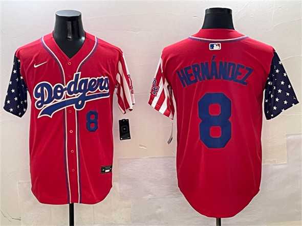 Men%27s Los Angeles Dodgers #8 Enrique Hernandez Red Limited Stitched Jersey